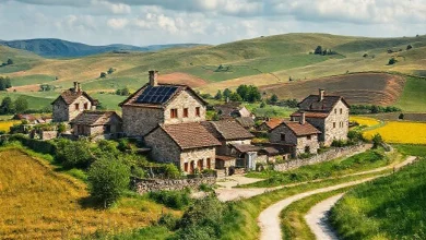 Kırsal yerleşimlerin özellikleri, gelenekselden moderne değişen yapısını gösteren bir görsel.