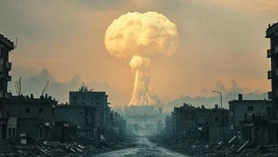 Nükleer silahların tarihi gelişimi, kullanımı ve dünya savaşlarına etkisi görseli.