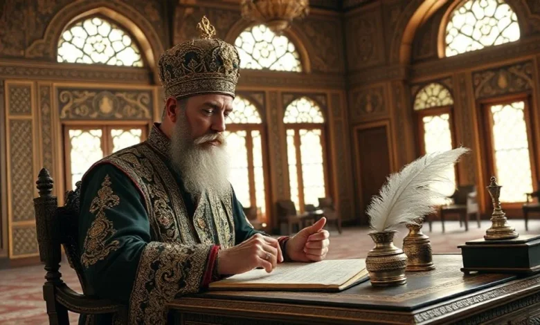 Osmanlı İmparatorluğu'nun yönetim yapısı ve idari teşkilatını gösteren detaylı görsel.