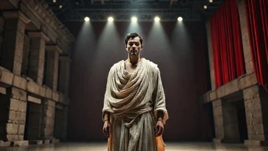 Tiyatro nedir, tiyatronun unsurları ve tarihsel gelişimini anlatan makale görseli. Sahne, maskeler veya oyuncular.