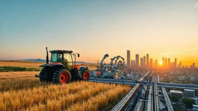 Ülkelerin ekonomik faaliyetlerini gösteren tarım, sanayi ve hizmet sektörleri infografiği.